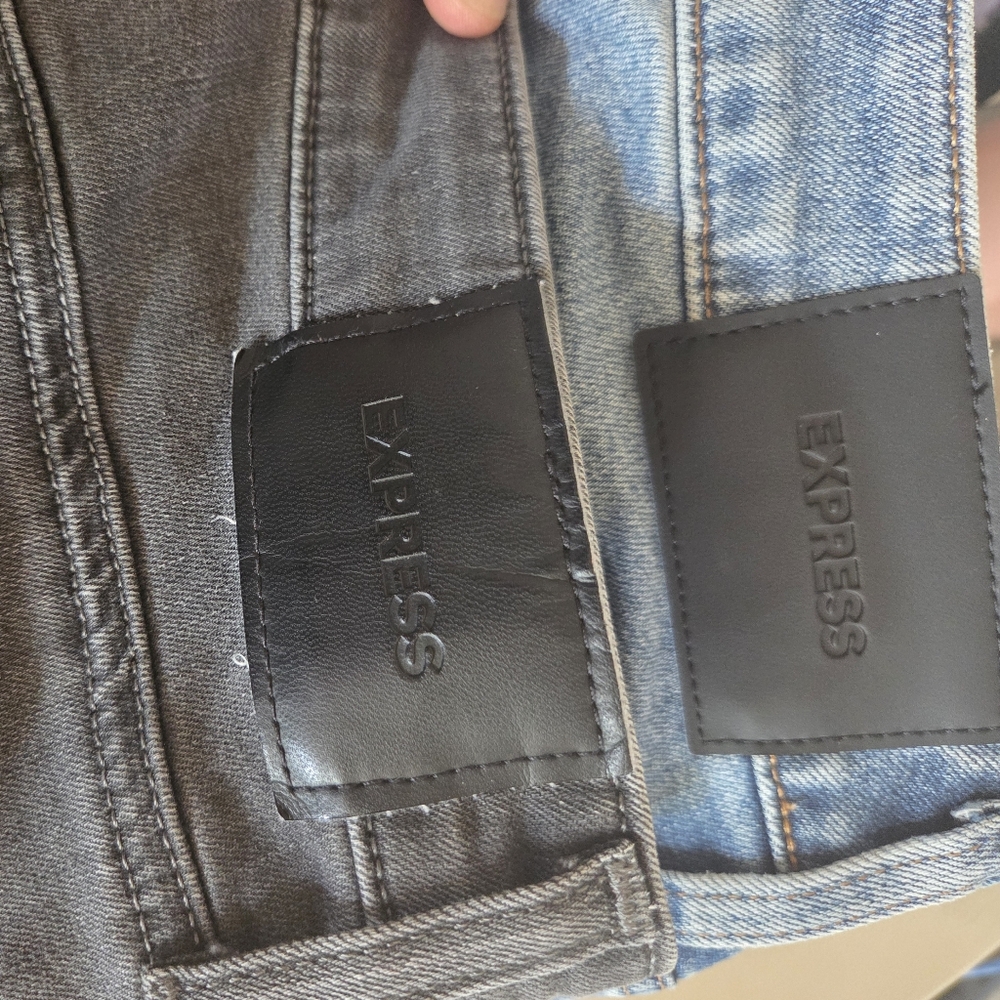 Express Men's Gray and Blue Jeans